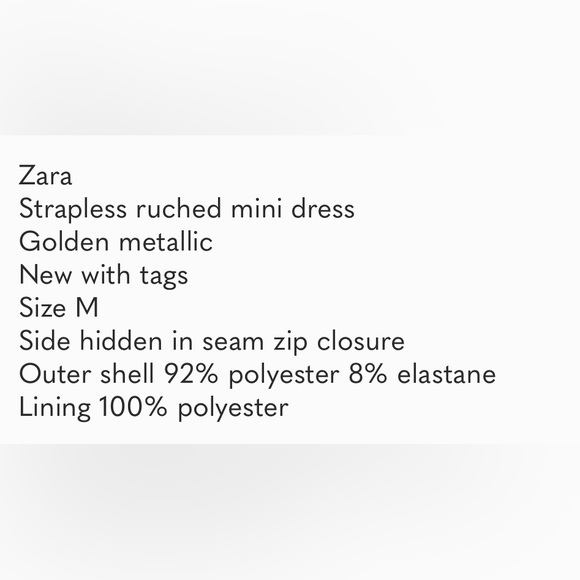 Zara NWT Ruched strapless dress - Picture 9 of 9